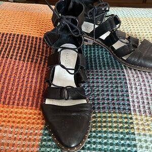 Freda Salvador gladiator pointed lace up flats.